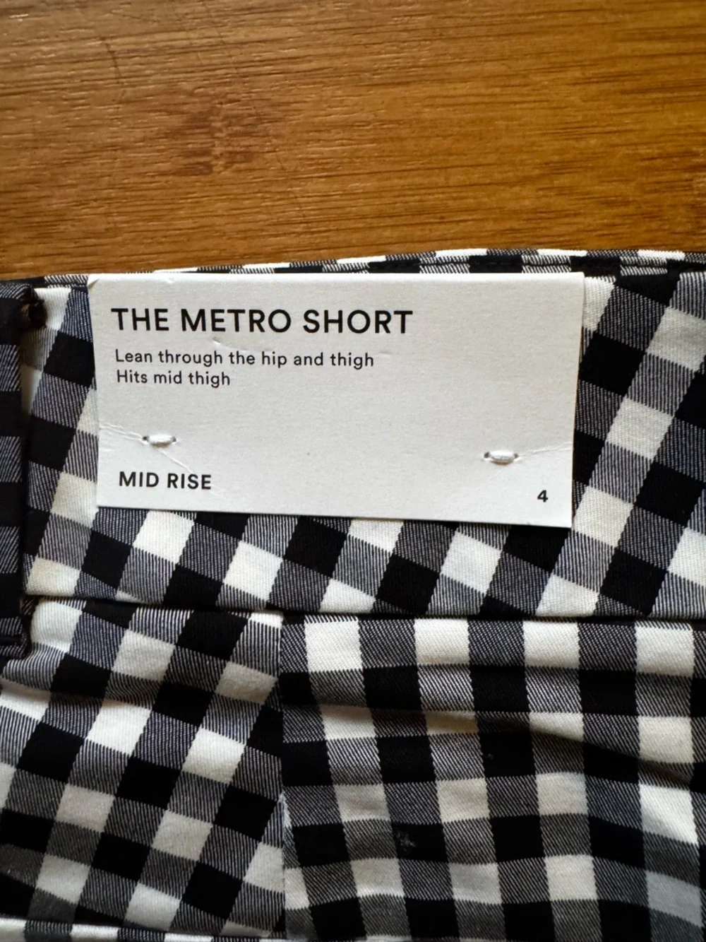 Black and White Gingham Women’s Shorts - Picture 3 of 4